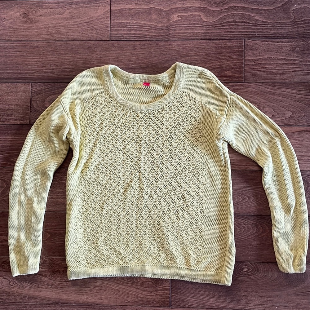 Cotton blend textured sweater petite size